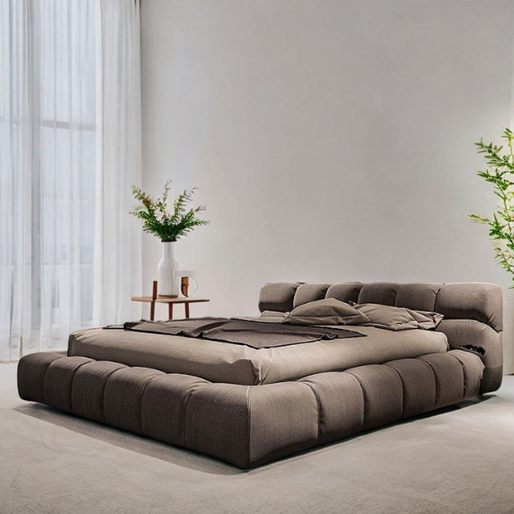 Cloud Bed European Full Queen King Size White Tufted Upholstered Wooden Bed Soft Style Bedroom