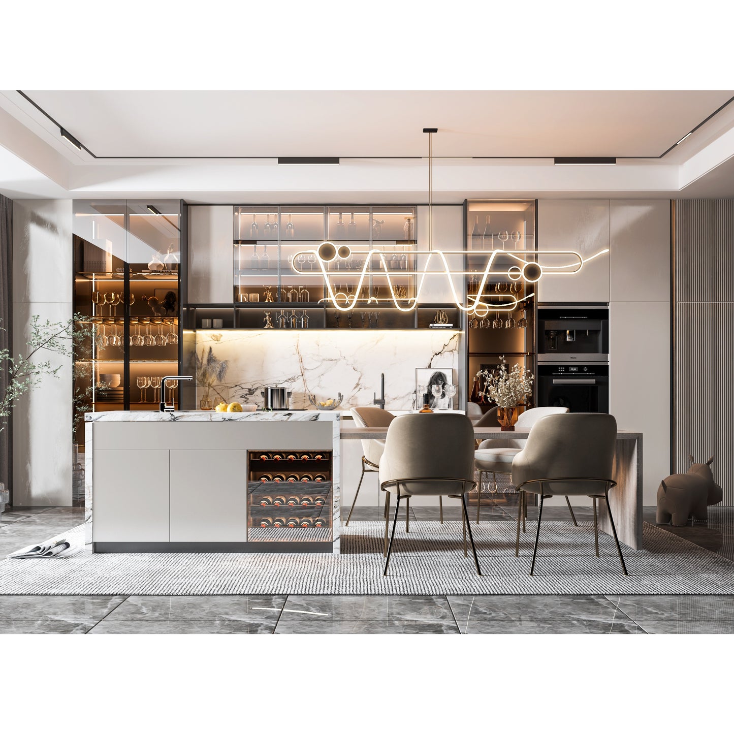 Custom Kitchen Kitchen with Island Modern Luxury Kitchen Design Cabinet