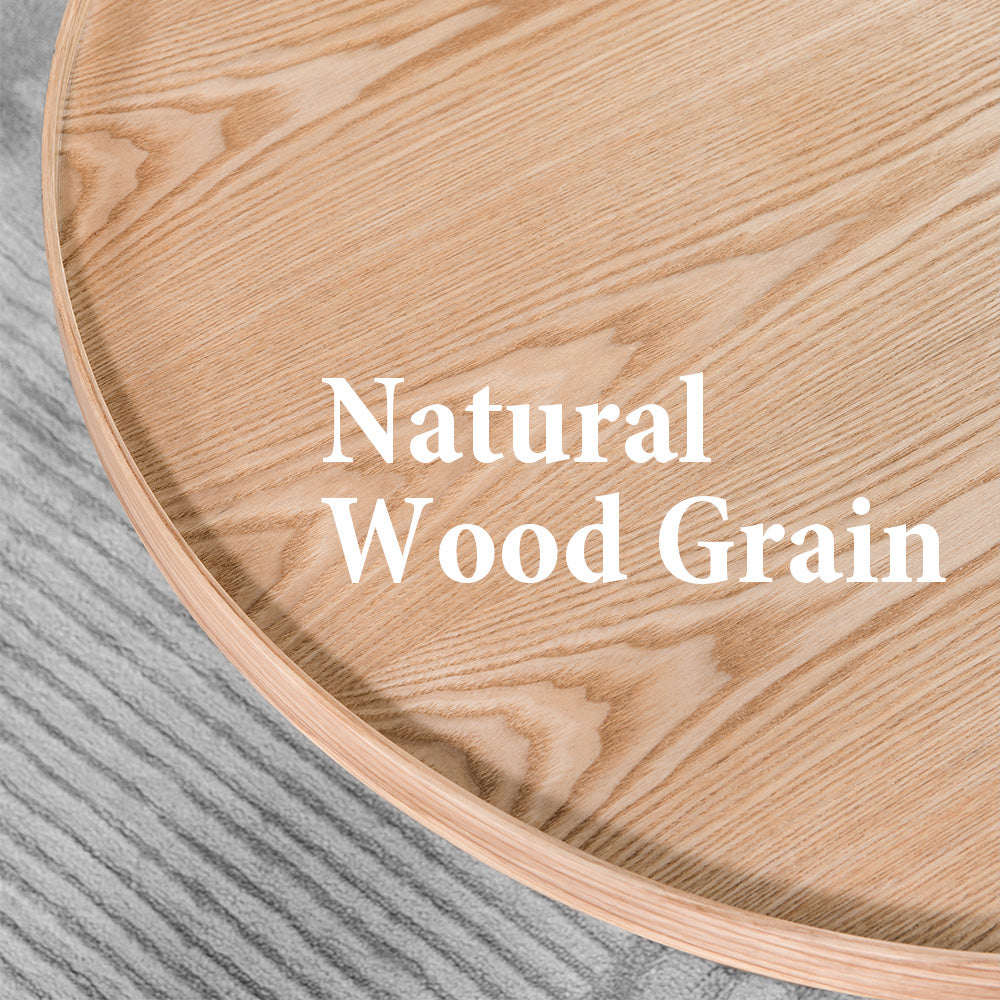 Modern Wooden Round Tea Table Living Room Circular Coffee Table Set