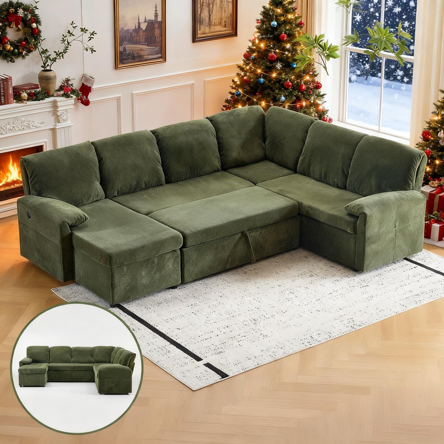 VINGLI Beige Loveseat Sleeper Sofa, Convertible Futon Sofa Bed Faux Leather Pullout Couch Bed with USB Ports, Cup Holders, Armrest for Living Room, Bedroom, Home Office Apartment