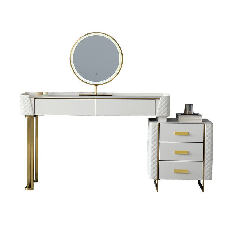 Wooden LED Vanity Desk Storage Storage Home Furniture Bedroom Luxury Dressing Table With Mirror and Drawers