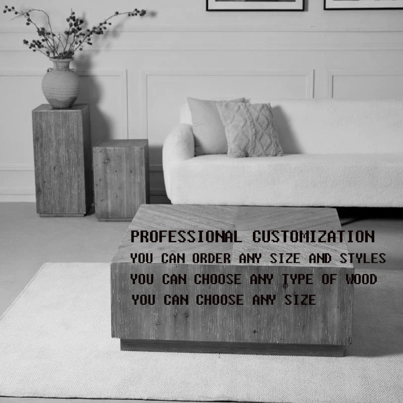 Solid Wood Table Living Room Wooden Tea Table Round Coffee Tables for Home