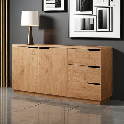 Modern 2-Door 3-Drawer Wooden Sideboard Buffet Cabinet Versatile Home Furniture