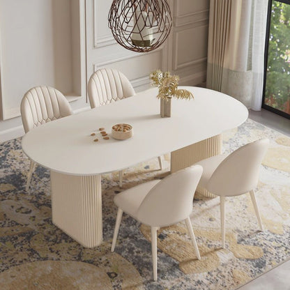 Modern Home Furniture Elegant Combination Sintered Stone Panel Small Dining Table