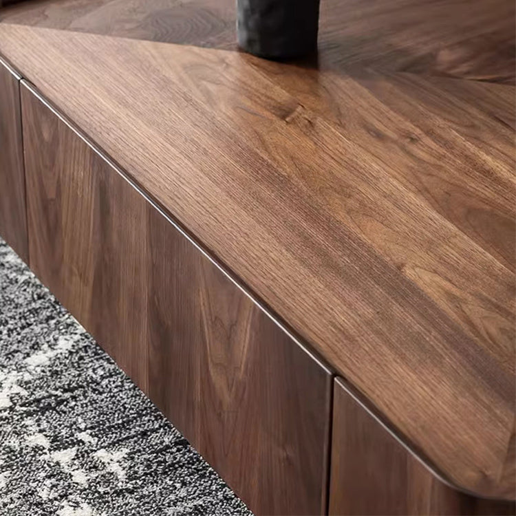 Modern Walnut Dark Wood Frame Metal Living Room Tea Table Coffee Table