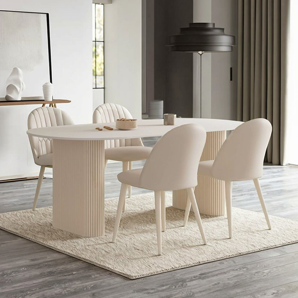 Modern Home Furniture Elegant Combination Sintered Stone Panel Small Dining Table
