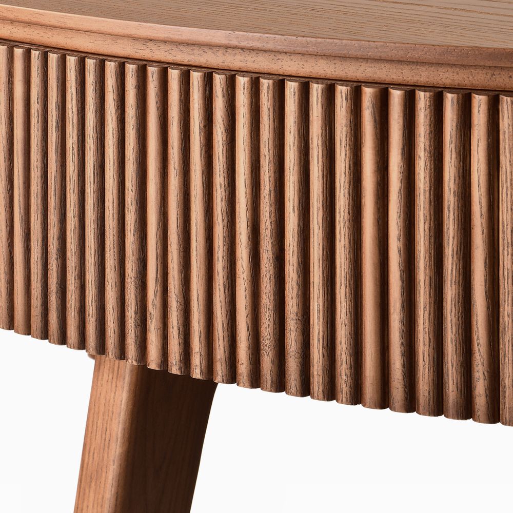 39 Inch Round Solid Wood Coffee Table Room Furniture Slatted Lift Top Coffee Table