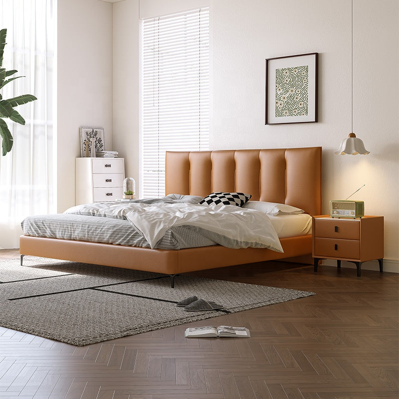 Bed Room Furnitures Queen Size Modern King Synthetic Leather Bed