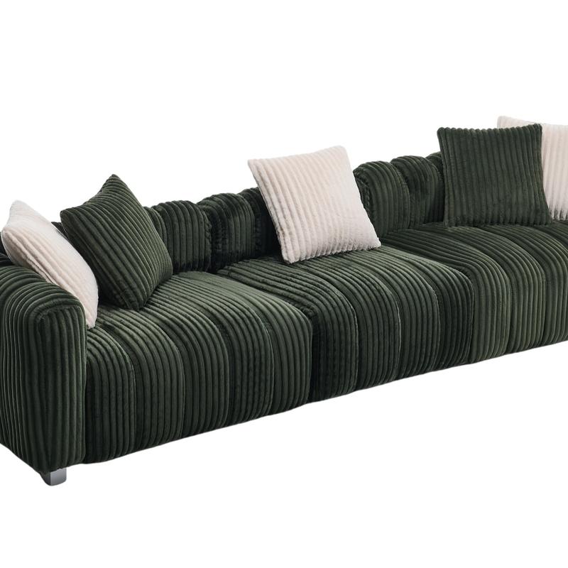 Durable Fabric Sofa with 5 Pillows 3-Seater Sectional Sofa