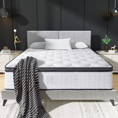 Full Size Mattress 12 Inches King Latex Meomory Foam Pocket Spring Bed Mattress