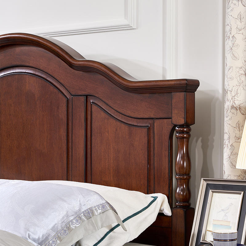 Bedroom Furniture Solid Mahogany Wood 1.8 Meter & 1.5 Meter Beds for King & Queen Size