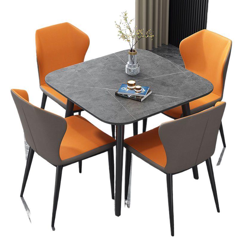 Stone Slab Table Top Dinning Table Set With 4 Chairs