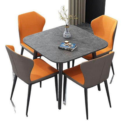 Stone Slab Table Top Dinning Table Set With 4 Chairs