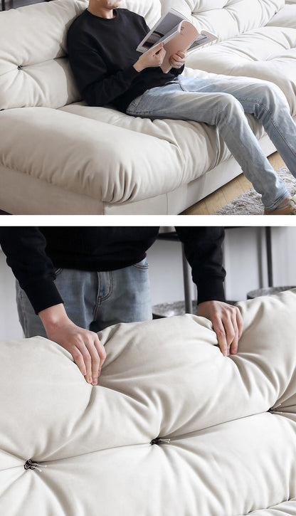 Cloud Down Fabric Sectional Sofa Set for Small Living Room Flats-Rectangle Shape