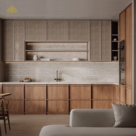 Custom Modern Design Uv Lacquer Kitchen Cabinets for Apartment Project