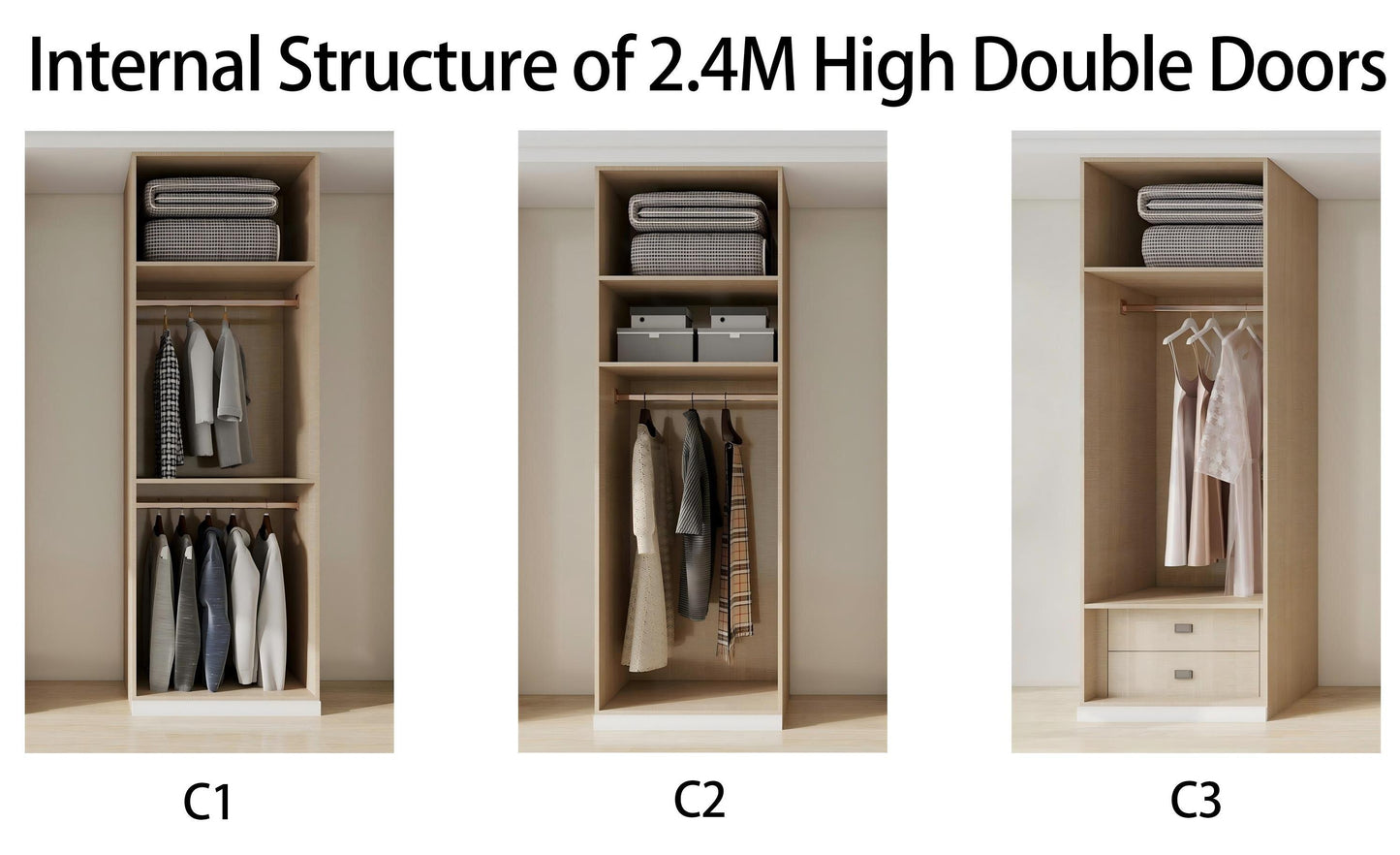Adjustable Design for Home Living Decoration Walk-in Wardrobe Closet with Doors
