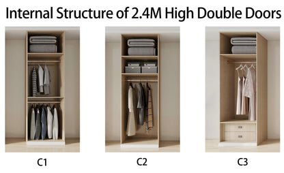 Adjustable Design for Home Living Decoration Walk-in Wardrobe Closet with Doors