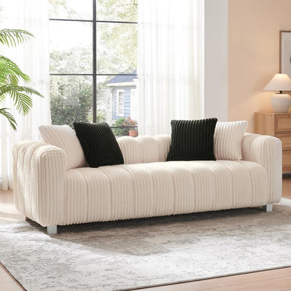 Durable Fabric Sofa with 5 Pillows 3-Seater Sectional Sofa