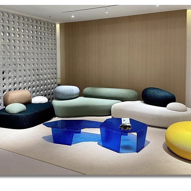 Accent Bed Elegant Light Living Room Set  Fabric Sectional Sofa