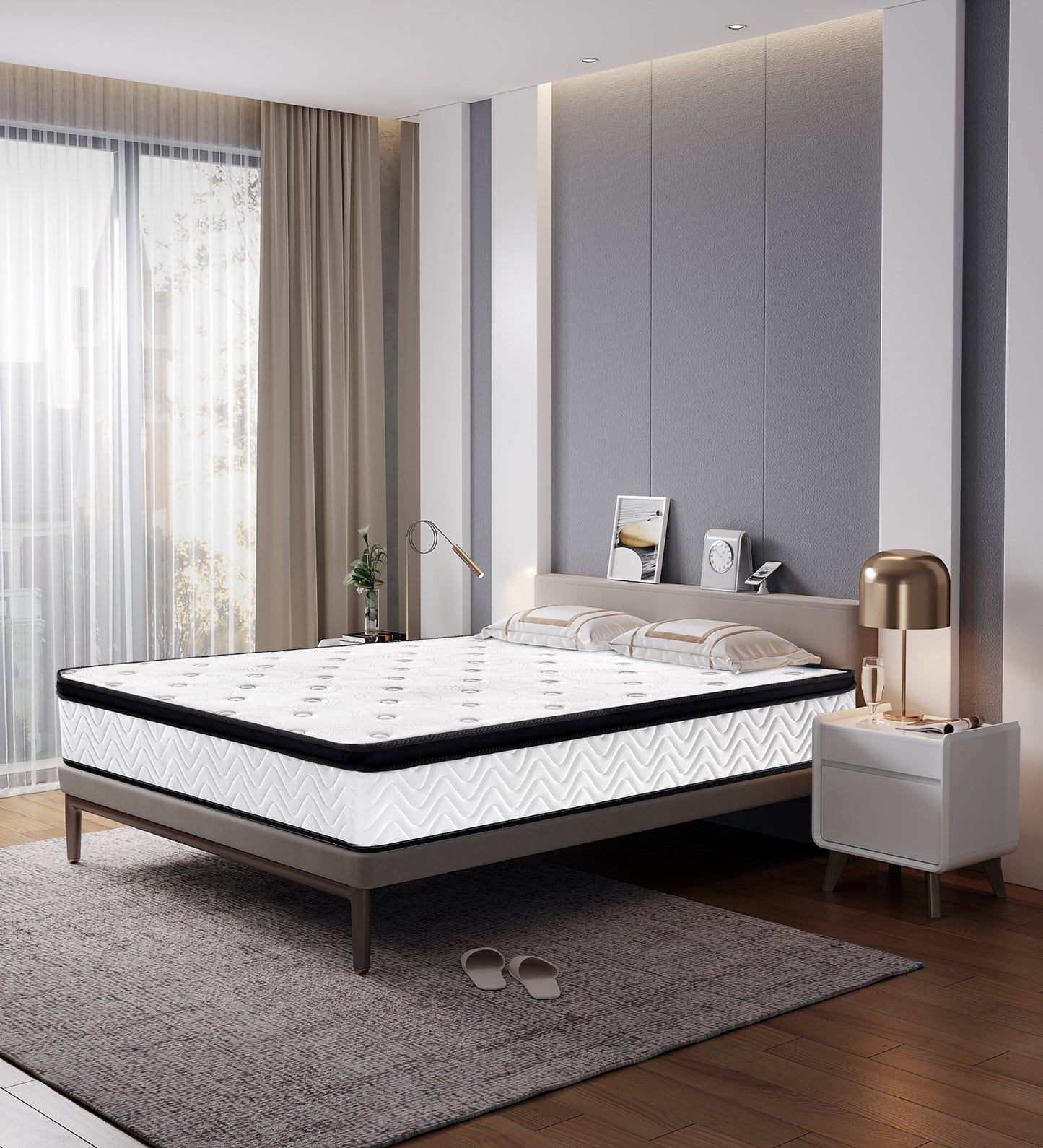 Mattress in a Box Bed Queen Orthopedic Hybrid Single Bonnel Spring Mattress