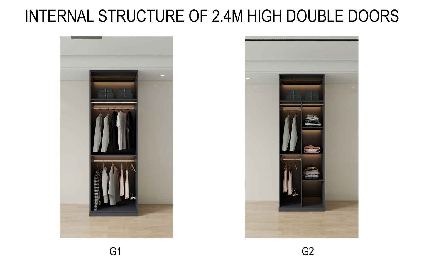 Adjustable Design for Home Living Decoration Walk-in Wardrobe Closet with Doors