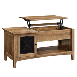 Farmhouse Industrial Center Table Hidden Compartment Lift Top Coffee Table With Storage