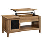 Farmhouse Industrial Center Table Hidden Compartment Lift Top Coffee Table With Storage
