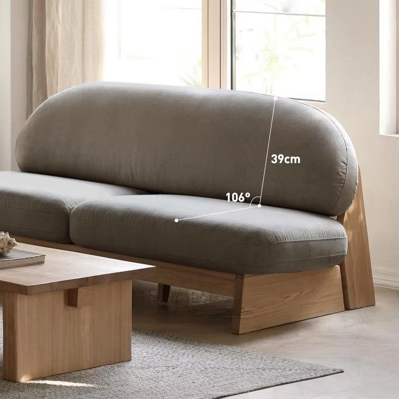 Fabric Sofa Set Two Seat Modern Solid Wood Legs Two-Seater Sectional Sofa Set