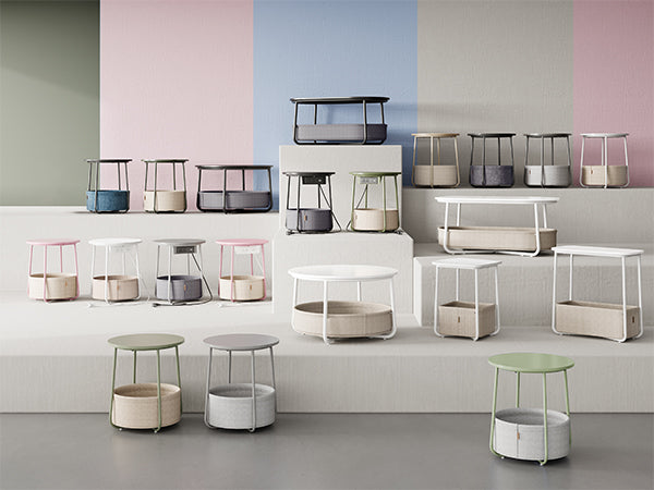 Oval Center Table With Fabric Basket Living Room Coffee Table With Storage