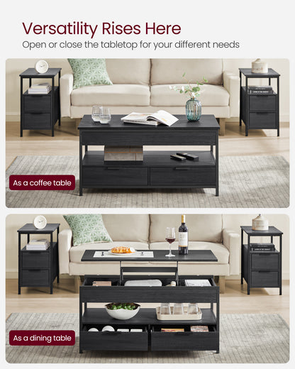 Multifunctional Folding Lift Top Coffee Table With Hidden Storage for Living Room