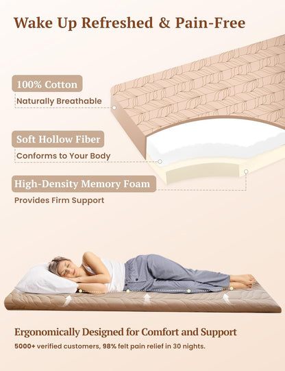 Floor Mattress Futon Mattress Queen Size Thicken Roll Camping Mattress