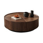 Bark Wood Frame Metal Base Round Coffee Table Modern Storage Coffee Table
