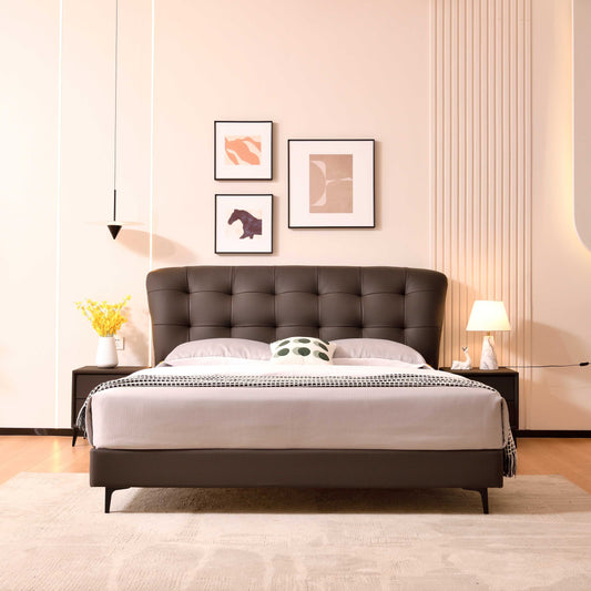Leather Queen And King Size Beds Suitable For Master Bedrooms