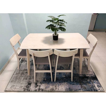 SOLID WOOD 1+4 DINING TABLE SET Dining Table & Chair