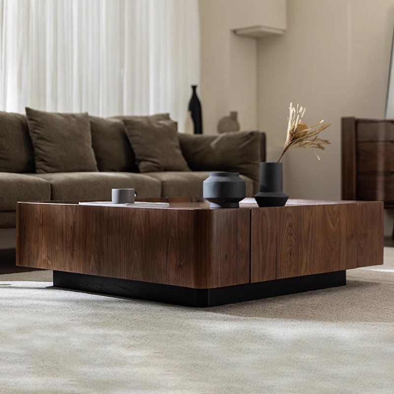 Modern Walnut Dark Wood Frame Metal Living Room Tea Table Coffee Table