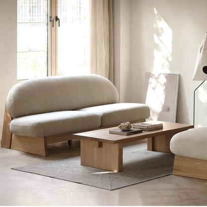 Fabric Sofa Set Two Seat Modern Solid Wood Legs Two-Seater Sectional Sofa Set