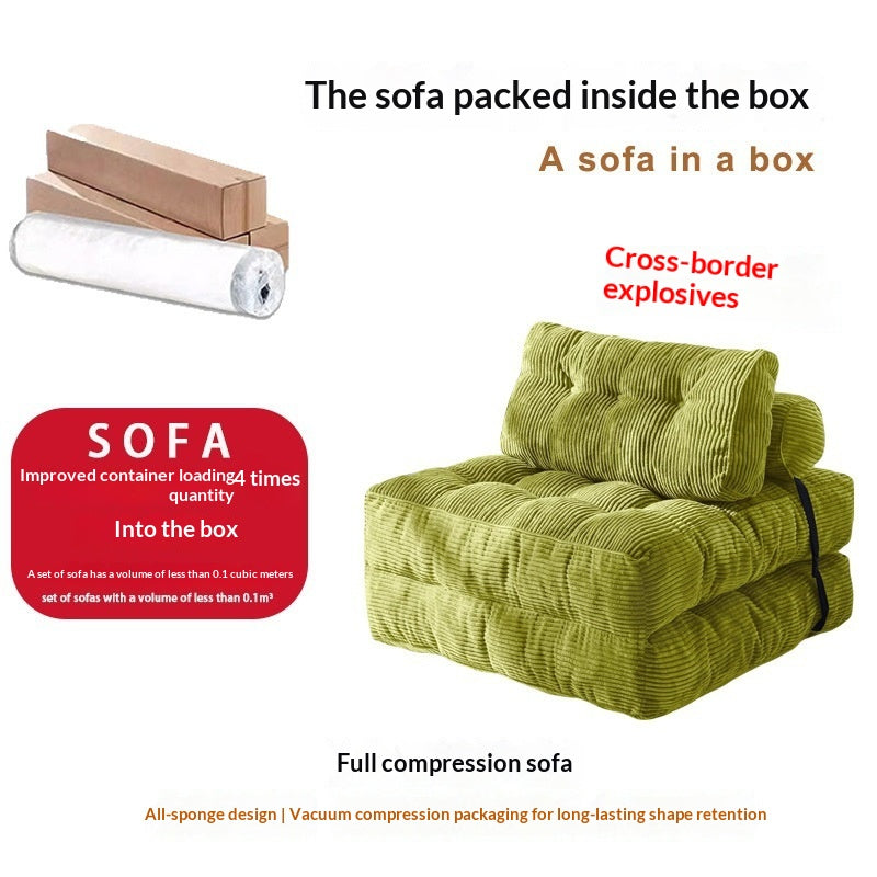 Compression Sofa Lazy Chair Portable Bedroom Vacuum Roll Folding Sofa