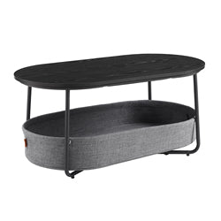 Oval Center Table With Fabric Basket Living Room Coffee Table With Storage