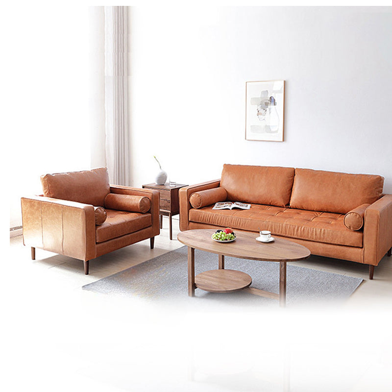 Solid Wood Leg Support Light Tan 2 Seater Living Room Furniture Sets Sofa Fabric Couch