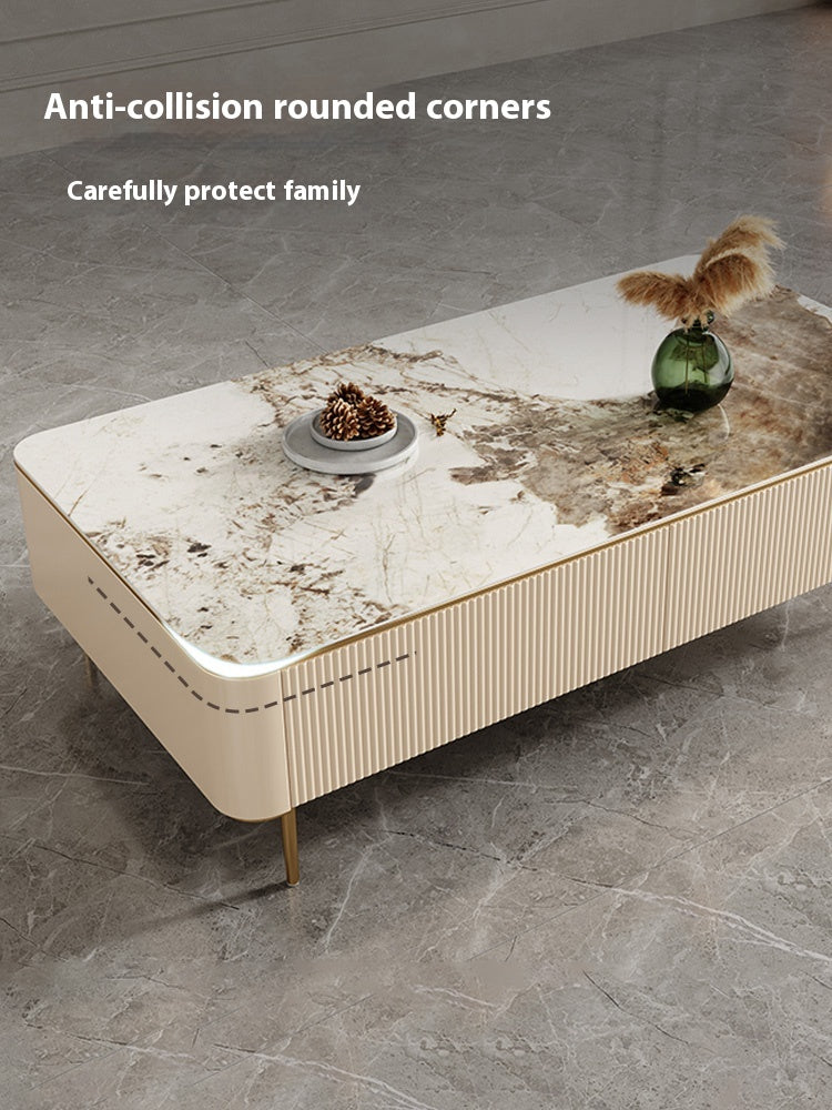 Living Room Furniture Rock Board TV Stand Coffee Table Foldable Set