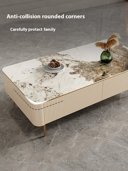 Living Room Furniture Rock Board TV Stand Coffee Table Foldable Set