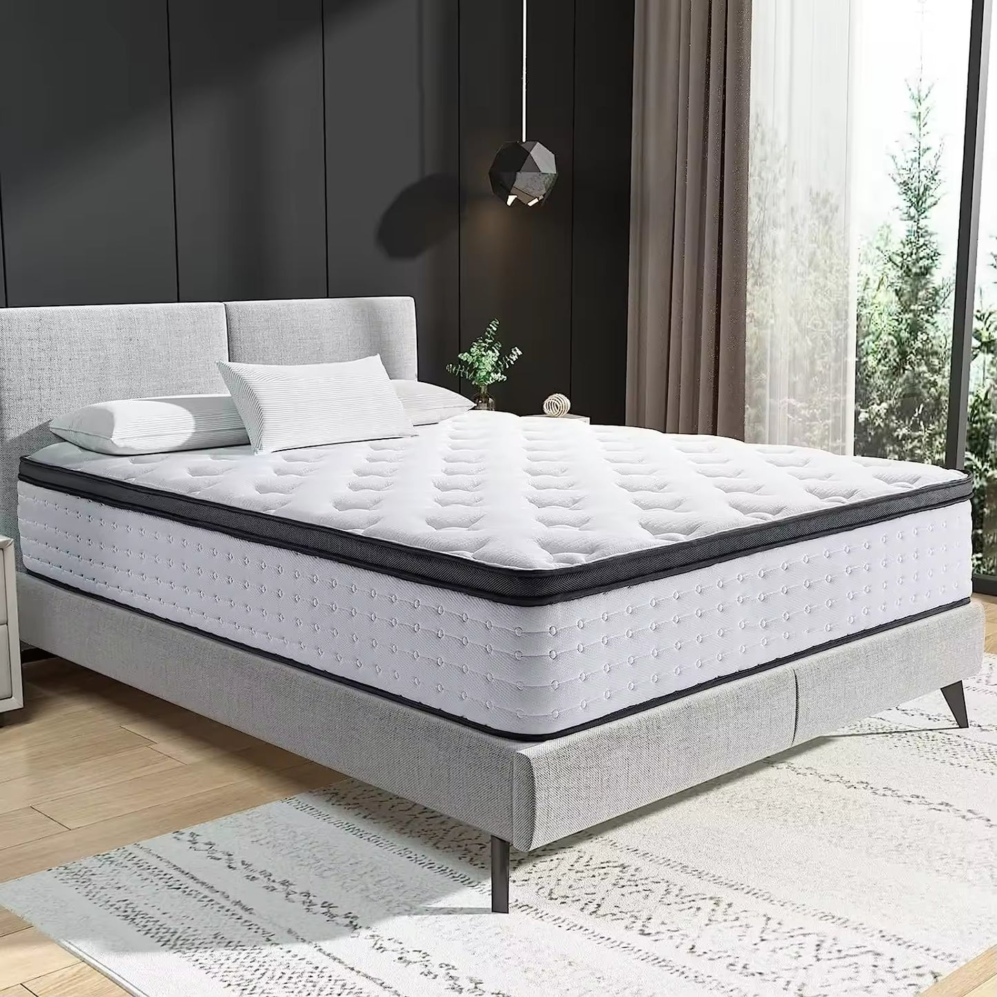 Full Size Mattress 12 Inches King Latex Meomory Foam Pocket Spring Bed Mattress