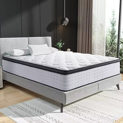 Full Size Mattress 12 Inches King Latex Meomory Foam Pocket Spring Bed Mattress
