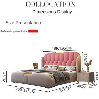 Wooden Frame king Queen Size Fashion Design Good Quality Wholesale Up-holstered  Bed