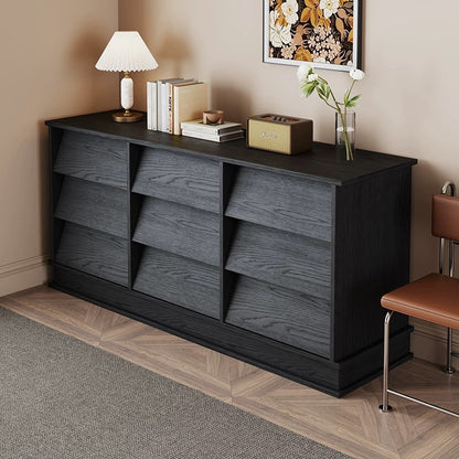 Solid Wood Chest Living Room Oak Retro Drawer Locker Storage Cabinet