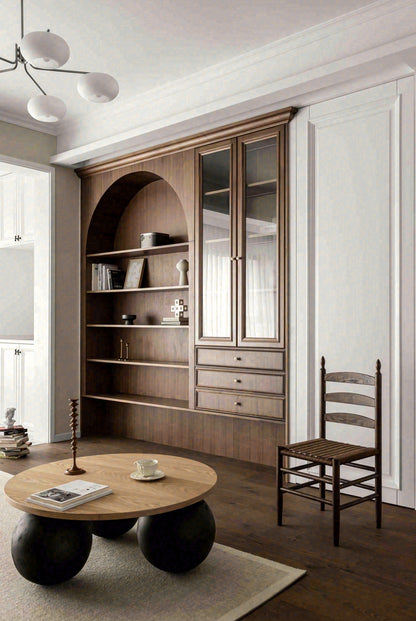 Customizable Solid Wood Living Room Furniture Includes Cabinets Tables Chairs