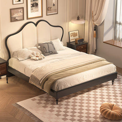 Wood Frame King Size Bed Set Leather Double Queen Wooden Bedroom Furniture