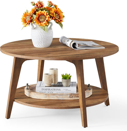 Home Living Room Mini Furniture Round Side Table End Table Wood Coffee Table