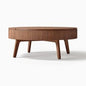 39 Inch Round Solid Wood Coffee Table Room Furniture Slatted Lift Top Coffee Table