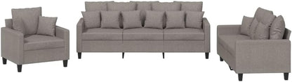 Brokky 3201639 3-Piece Sofa Set with Cushion Sofa Living Room Sofa Set Sofas for Living Room Taupe Fabric